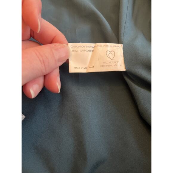 MARY CRAFTS Women's 1 Button Ponte Knit Blazer Blue/Teal Sz 22 Fall Office Teach - Picture 11 of 12